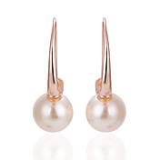 Unique Rose Gold Plated Round Pearl Earrings(More Colors)
