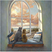 Animal da arte impressa Apreciando a vista por Lucie Bilodeau