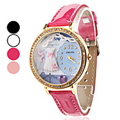 Unisex DIY Style PU analogico al quarzo orologio da polso (colori assortiti)