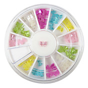 7-Color 3D Plastic Nail Decotations Bow-Shaped