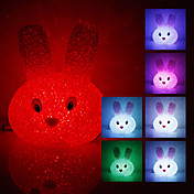 Cristal Coelho Shaped Mudando a cor Night Light LED (USB)