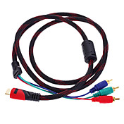 v1.3 oro placcato di rame cavo HDMI alle composito 3RCA con ferriti 1,5 m
