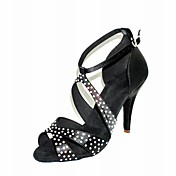 Customized Women's Satin Latin / Ballroom Dance Shoes With Rhinestone (More Colors)