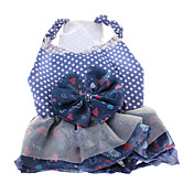 Heart Pattern Bowknot Style Dress for Dogs (XS-L)