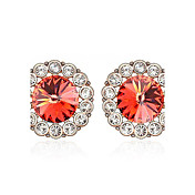 Fabulous Alloy Round Crystal Stud Earrings(More Colors)