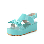 Cuir verni plate-forme Sandale à talon avec le parti de soirée / chaussures bowknot (plus de couleurs)