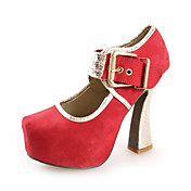 Chic Suede Chunky Heel Pumps With Sparkling Glitter And Buckle Party / Evening Shoes (More Colors)