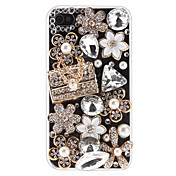 Tempestato di diamanti, causa Patchwork floreale trasparente per iPhone 4 e 4S