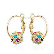 Gorgeous Alloy Round Crystal Hoop øredobber