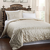 Juego de 5 Beige Nube cubierta de algodón jacquard edredón Set