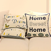 Conjunto de 3 Modern Style Algodão / Linho fronha