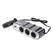 12V Triple Sockets USB Splitter Chargeur allume-cigare universel multifonctionnel pour les voitures