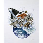 Impresso Arte Marine World animal por Beverly Doyle