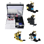4 Guns Tattoo Kit med Mini Power and 7stk Ink + sak