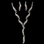 Gorgeous Czech Rhinestones With Alloy Plated Wedding Bridal Jewelry Set,Including Necklace And Earrings