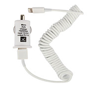 Tiny KFZ-Ladekabel mit Blitz 100cm Spiralkabel für iPhone 5, iPod (DC12-24V, 1A)