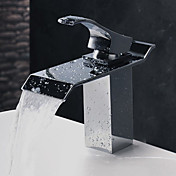 Contemporary Chrome Finish Stainless Steel Bathroom Sink Faucet