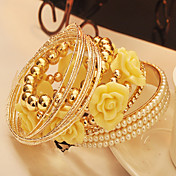 Women's Bohemia Roses Pearl Layered Bracelet