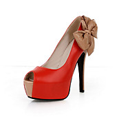 Kunstleer naaldhak peep toe met bowknot party / avond schoenen (meer kleuren)