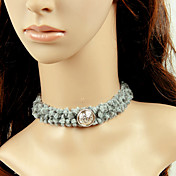 Handmade Gray Wool Aristocrat Lolita Necklace