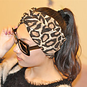 Women's Big Leopard Print Beige Wide Hair Band