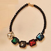 Mujeres Vintage Gemas Gran Collar Corto