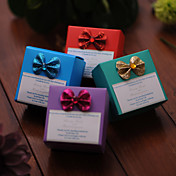 Lovely Cuboid Favor Box With Bowknot - Set of 12 (More Colors)