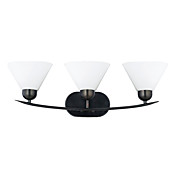 180W Modern Wall Light with 3 Lights Down White Opal Acid Etch Glass Shades