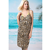 Kvinder Vintage Sexet Leopard Swim Dress (Længde: 150cm, Bredde: 105cm)