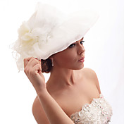 Hermosa organza / satinado forja y Simulación Flowers Wedding Bride Hat