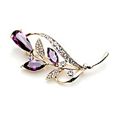 Chic Alloy With Rhinestones / Cubic Zirconia Brooch