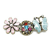 Flor Vintage Butterfly Pattern Broche Ziron colorido