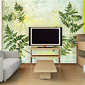 Groen bladeren Bloemen en planten Natuur Mural