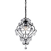 60W Luz Artístico colgante elegante con decoración de cristal y abalorios de metal Skelenton