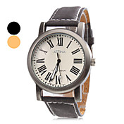 Unisex Casual Style PU Analog Quartz Wrist Watch (Assorted Colors)