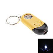 LED Flashlight Keychain with Small Build-in Compass (Random Colors)