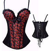 Black and Red Lip Marks Baumwolle Punk Lolita Korsett