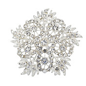 Fashion Alloy With Rhinestones Flower Women's Brooch