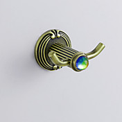 Antico di cristallo stile antico colorato decorato finitura bronzo porta accappatoio ottone doppia