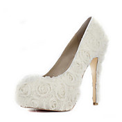 Satin Stiletto Heel Pumps With Satin Flower Wedding Shoes (More Colors)
