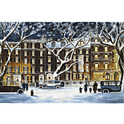 Printed Art Landscape Beacon Street, Ma. 1926 by Stanton Manolakas