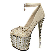 Sparkling Glitter Rivet Stiletto hæl lukket tå med Plattform Pumper fest / kveld sko