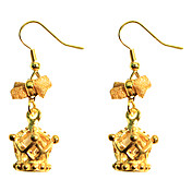 Handmade Golden Crown Alloy Aristocrat Lolita Earrings