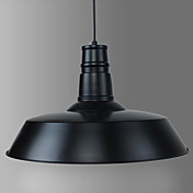 60W Moderne Pendelleuchte mit Black Metal Shade im Landhausstil