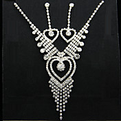 Smukke legering med Rhinestones Smykker Set Herunder halskæde, øreringe