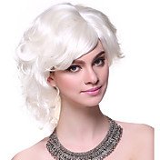 Capless High Quality Synthetic Short Curly White Fluffy Hair Wigs