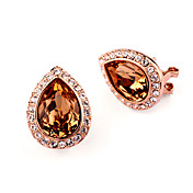 High Quality Alloy And Crystal 18K Gold Plated Earrgings(Length x Width: 20 x 15 mm  )