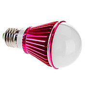 E27 5W 420-450LM 3000-3500K Warm White Light Pink Shell LED Ball Bulb (85-265V)