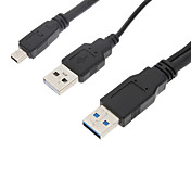 USB 3.0 + 2.0 al mini 10P Cavo (nero, 0,6 m)