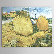 Famoso olio Pittura A-pila-di-grano-vicino-a-casa colonica di Van Gogh